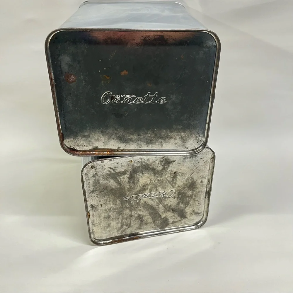 Vintage 1950’s Chrome Aluminum Flour & Sugar 0833 Canisters
